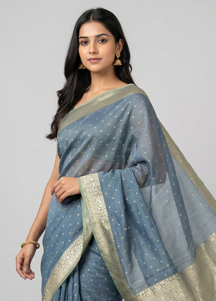 Green Kora Silk Saree With Blouse Piece