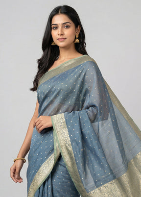 Green Kora Silk Saree With Blouse Piece