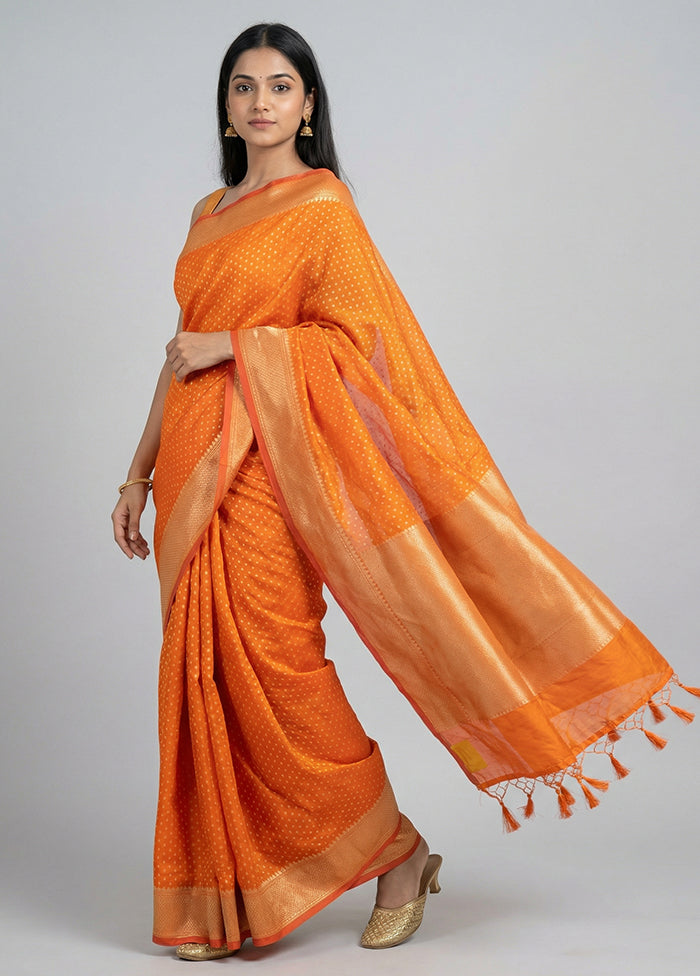 Pink Kora Silk Saree With Blouse Piece