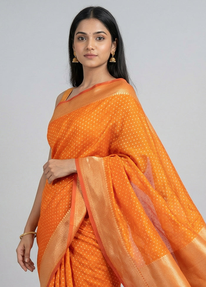 Pink Kora Silk Saree With Blouse Piece
