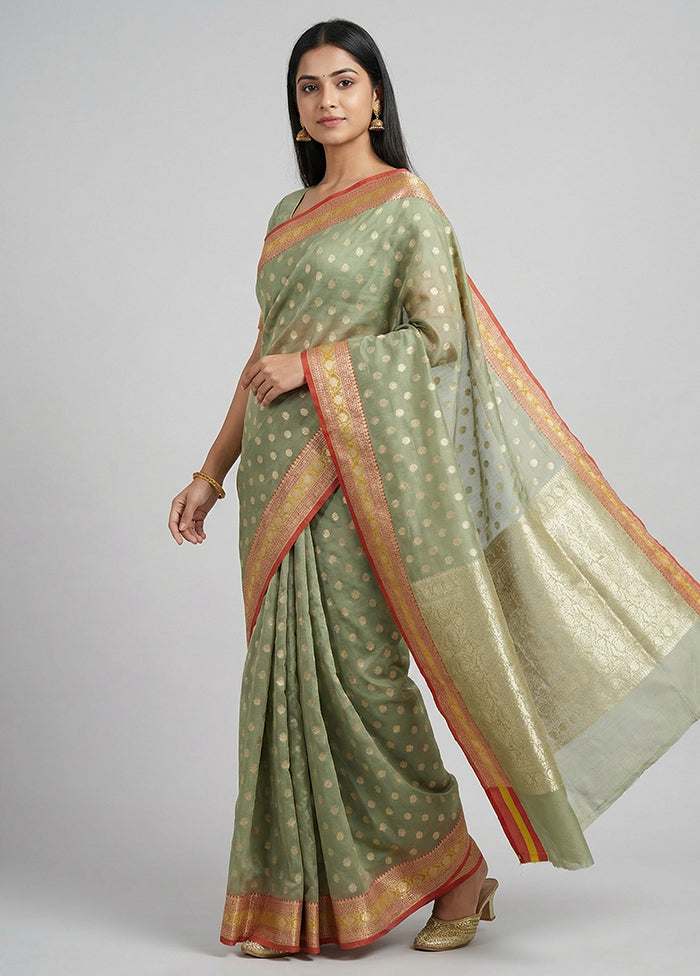 Pink Kora Silk Saree With Blouse Piece