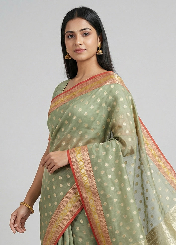 Pink Kora Silk Saree With Blouse Piece