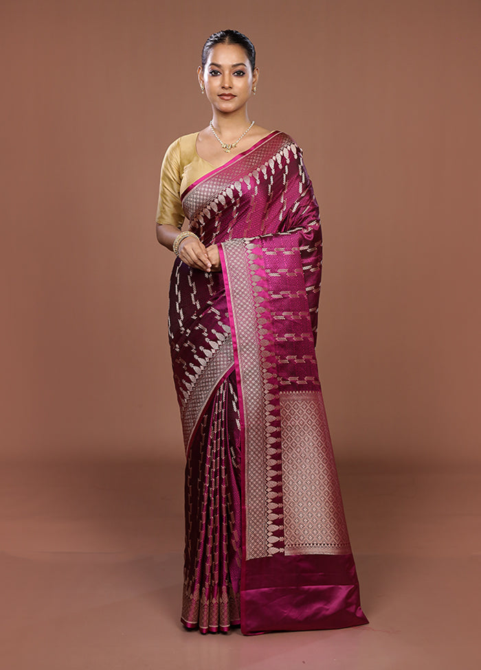Pink Katan Silk Saree With Blouse Piece