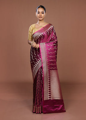 Pink Katan Silk Saree With Blouse Piece