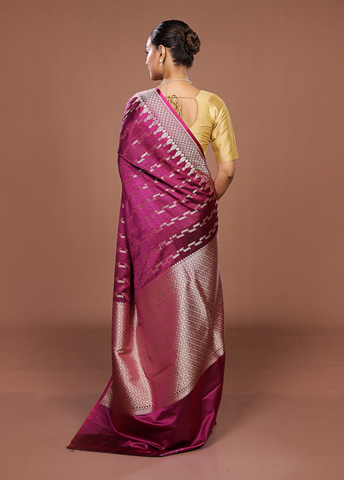 Pink Katan Silk Saree With Blouse Piece