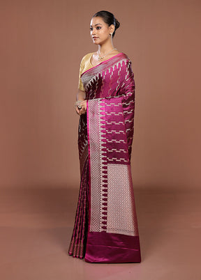Pink Katan Silk Saree With Blouse Piece
