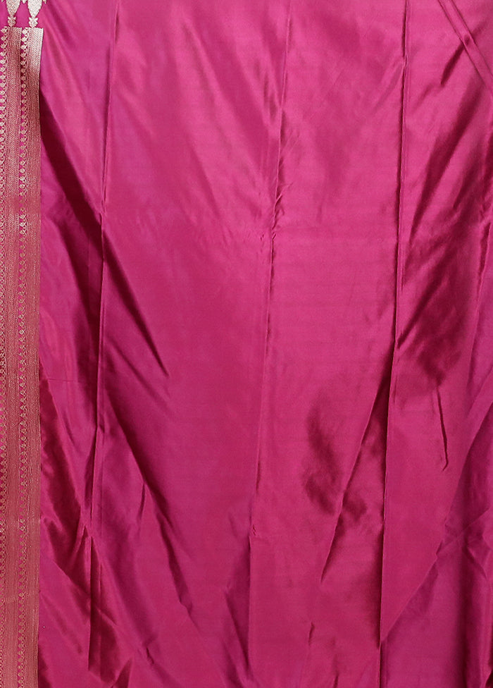 Pink Katan Silk Saree With Blouse Piece