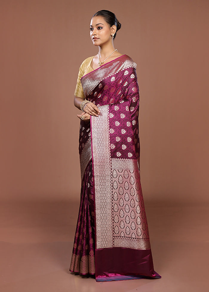Purple Katan Silk Saree With Blouse Piece