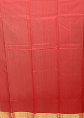 Red Chanderi Silk Saree With Blouse Piece