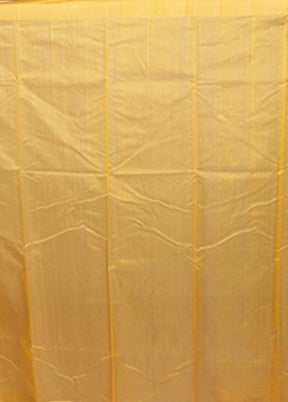 Yellow Chanderi Silk Saree With Blouse Piece