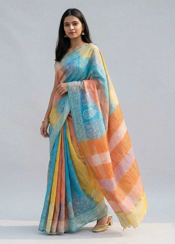 Pink Handloom Tussar Silk Saree With Blouse Piece