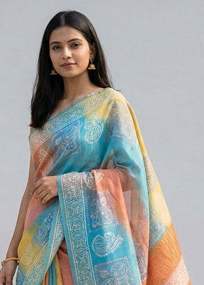 Pink Handloom Tussar Silk Saree With Blouse Piece