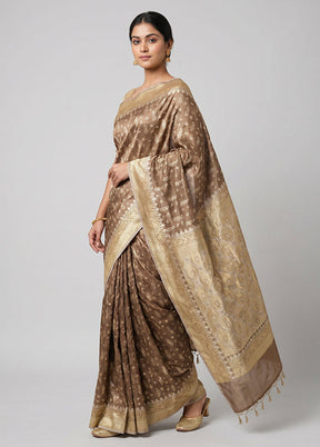 Cream Tissue Silk Saree With Blouse Piece