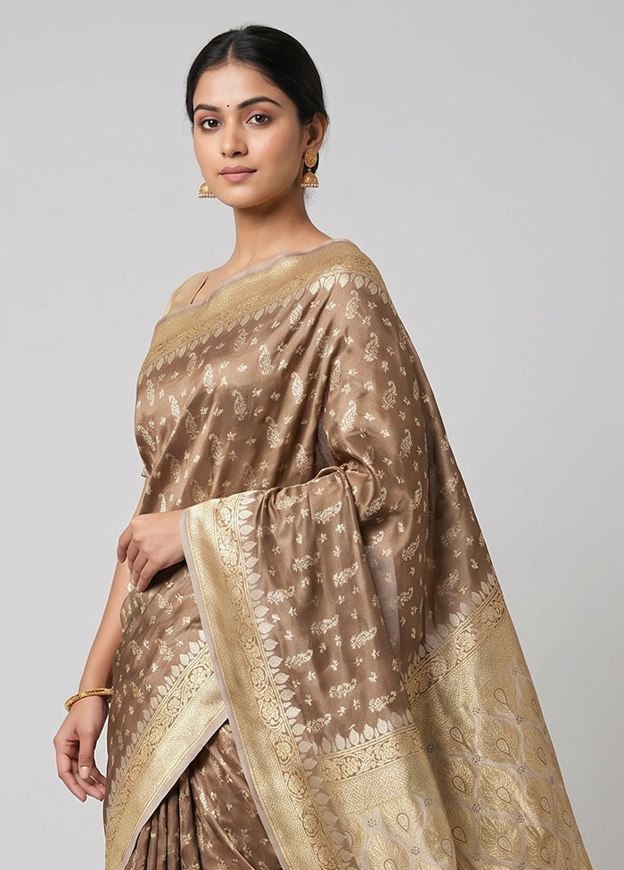 Cream Tissue Silk Saree With Blouse Piece