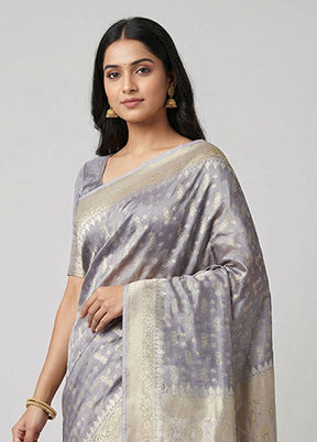 Purple Tissue Silk Saree With Blouse Piece