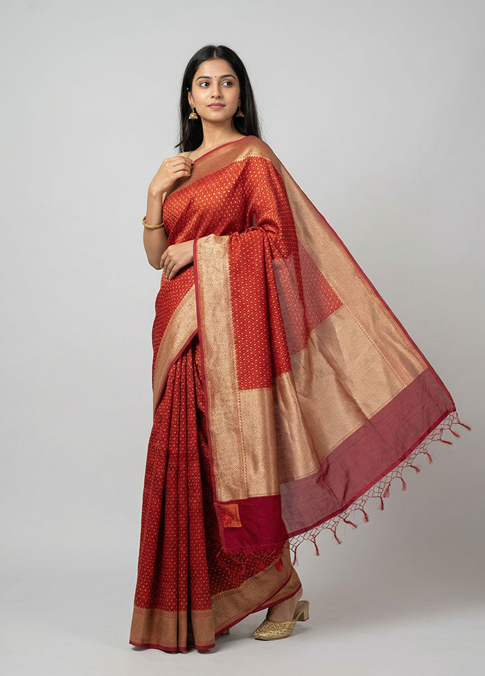 Purple Kora Silk Saree With Blouse Piece