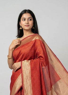 Purple Kora Silk Saree With Blouse Piece