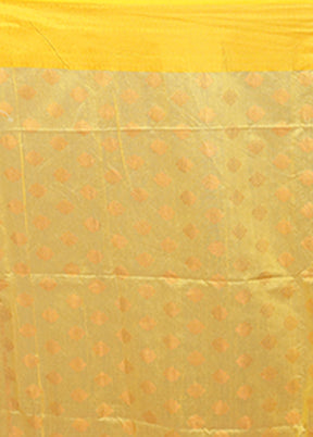 Yellow Matka Silk Saree With Blouse Piece