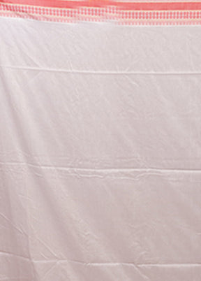White Matka Silk Saree With Blouse Piece