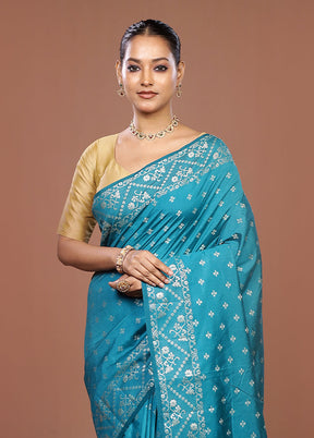 Green Dupion Silk Saree With Blouse Piece