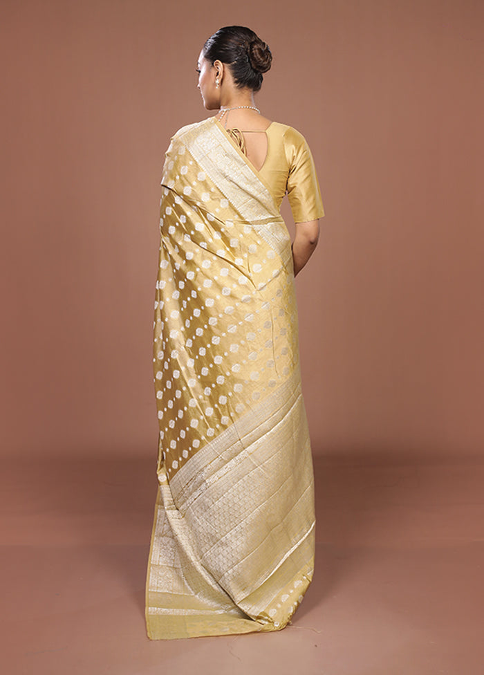 Cream Dupion Silk Saree With Blouse Piece