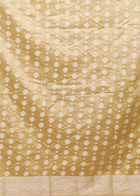 Cream Dupion Silk Saree With Blouse Piece