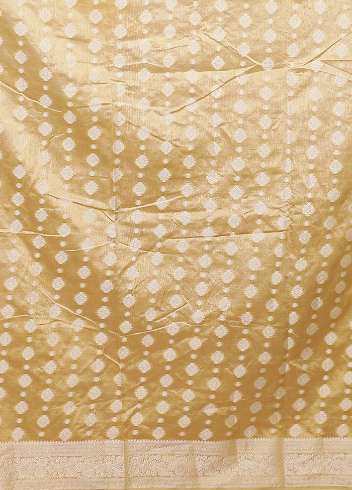 Cream Dupion Silk Saree With Blouse Piece