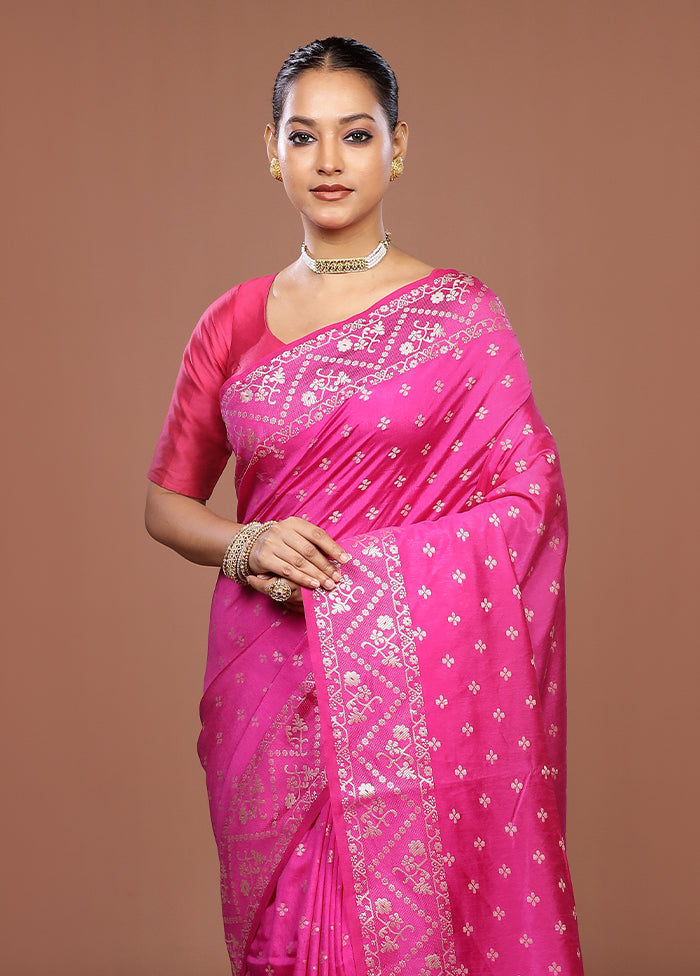 Purple Dupion Silk Saree With Blouse Piece