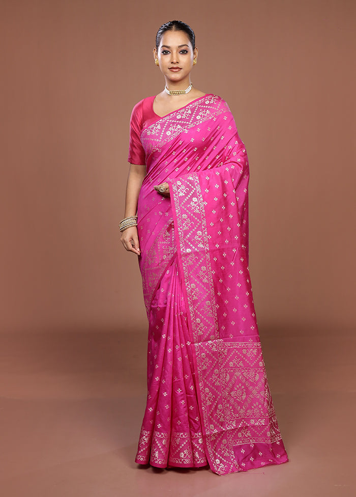 Purple Dupion Silk Saree With Blouse Piece