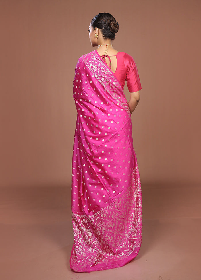 Purple Dupion Silk Saree With Blouse Piece