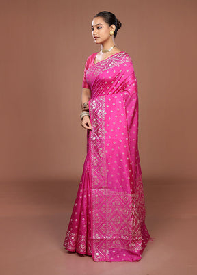 Purple Dupion Silk Saree With Blouse Piece