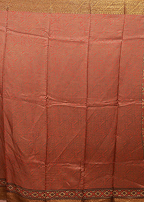 Red Chanderi Silk Saree With Blouse Piece