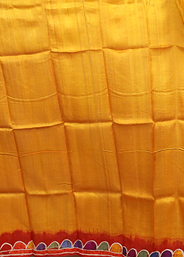 Multicolor Printed Pure Silk Saree Without Blouse Piece