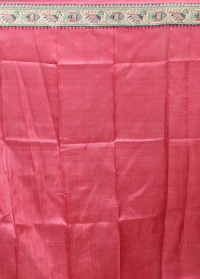 Pink Printed Pure Silk Saree Without Blouse Piece