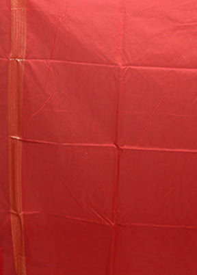 Red Kora Silk Saree With Blouse Piece
