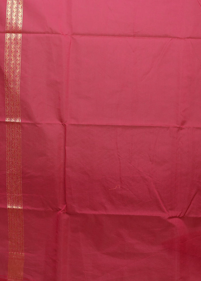 Pink Kora Silk Saree With Blouse Piece