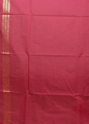 Pink Kora Silk Saree With Blouse Piece
