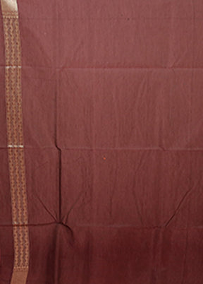 Brown Kora Silk Saree With Blouse Piece