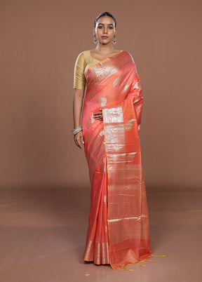 Pink Dupion Silk Saree With Blouse Piece