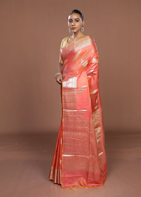 Pink Dupion Silk Saree With Blouse Piece