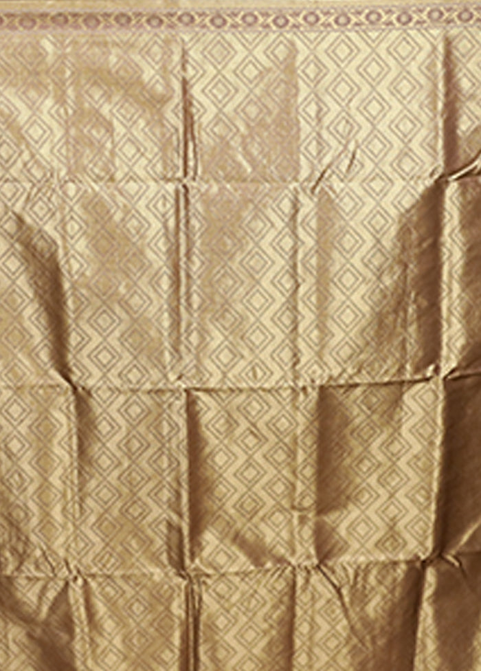 Grey Dupion Silk Saree With Blouse Piece