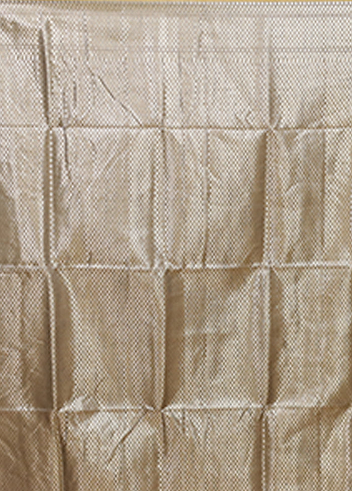 Grey Dupion Silk Saree With Blouse Piece