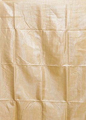 Cream Dupion Silk Saree With Blouse Piece