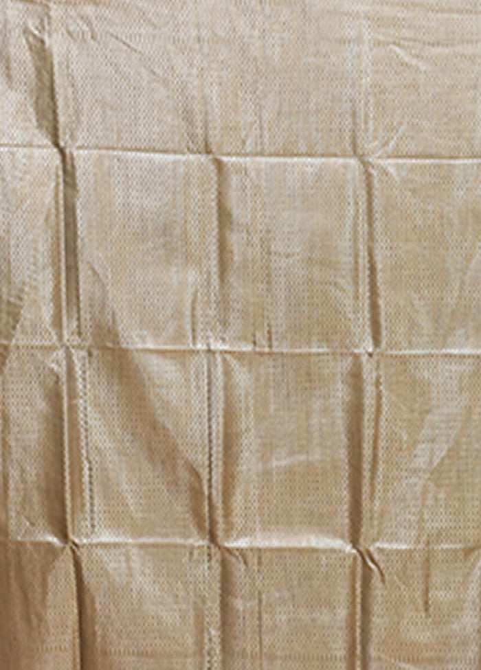 Grey Dupion Silk Saree With Blouse Piece