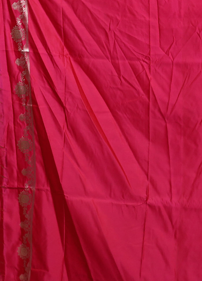 Pink Katan Silk Saree With Blouse Piece