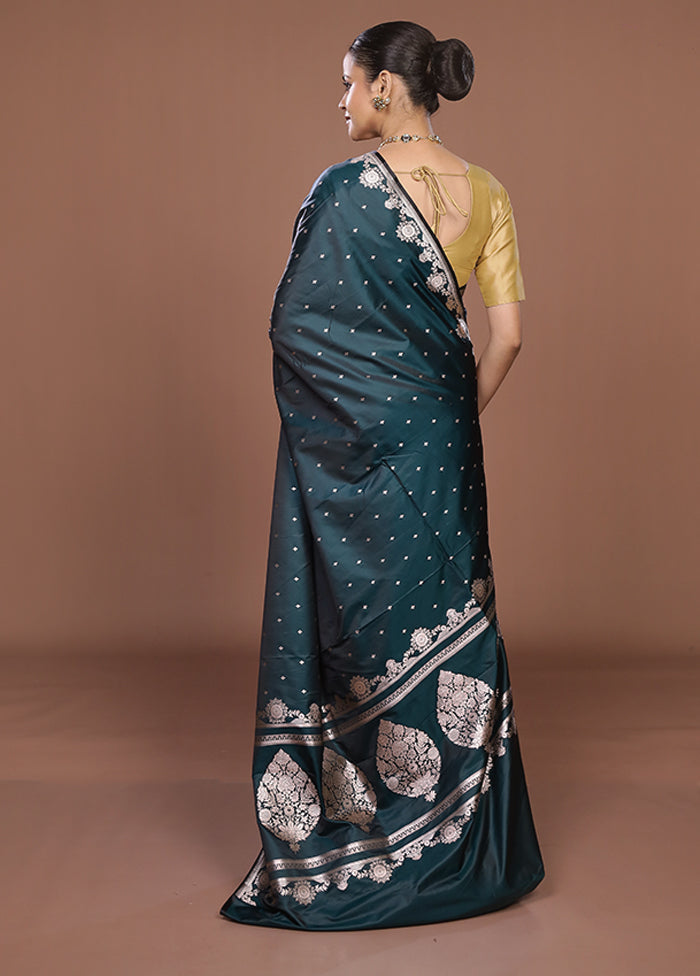 Green Katan Silk Saree With Blouse Piece