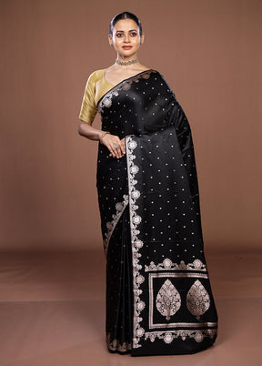 Black Katan Silk Saree With Blouse Piece