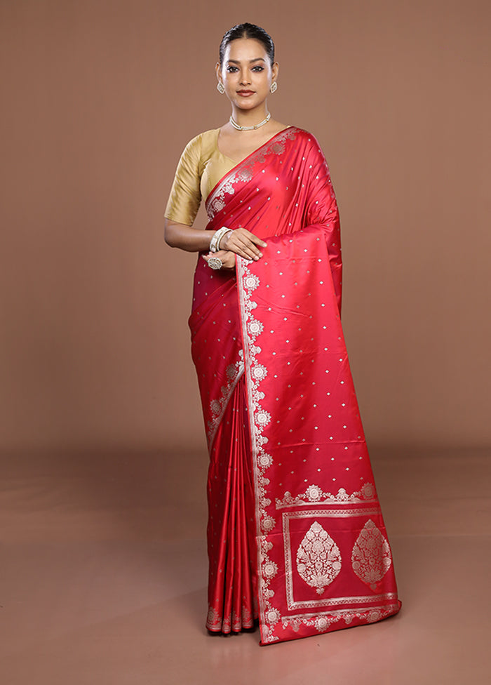 Pink Katan Silk Saree With Blouse Piece