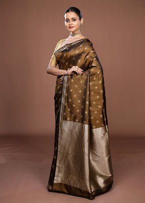 Green Katan Silk Saree With Blouse Piece