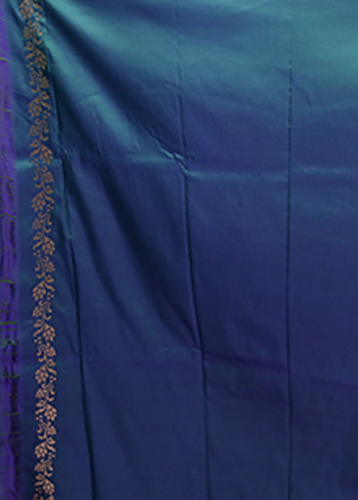 Green Katan Silk Saree With Blouse Piece
